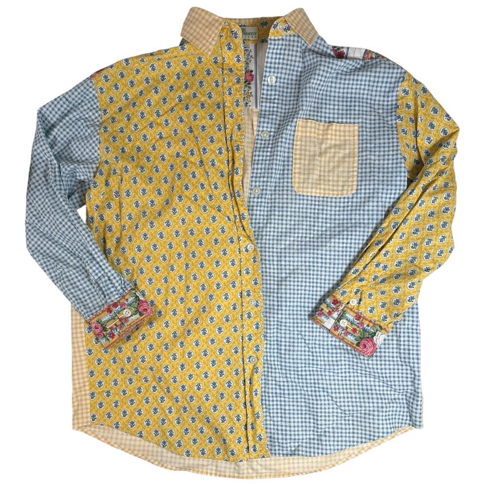 Vintage Vera Bradley Patchwork Button Down Shirt … - image 1
